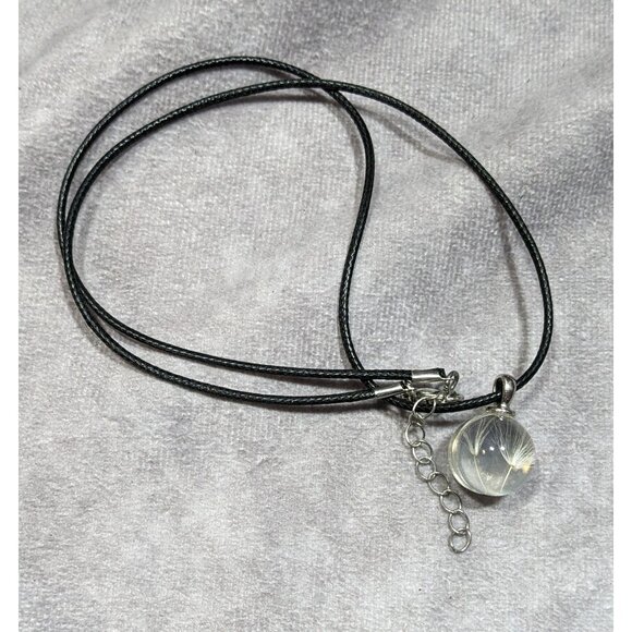 Whimsical Encased Dandelion Fluff Pendant Wishing Necklace - Picture 10 of 10